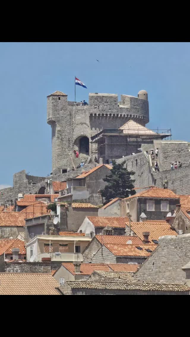 DUBROVNIK, THE WALLED CITY BY THE SEA. Here is a look inside. Lots of alley ways with shops and cafes. Cathedral and small churches. Shops for merk. Boat excursions from harbor. 90+ day with humidity. It was packed with tour groups and passengers from two cruise ships

After exploring and walking city, we escaped and went swimming in the Adriatic  Sea. It's hard to describe the beauty of the water. Clear and clean, almost silky to the touch. #couplesgoals #beautifuldestinations #croatia #dubrovnik #travelingram