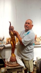 Pete sculpting Diana