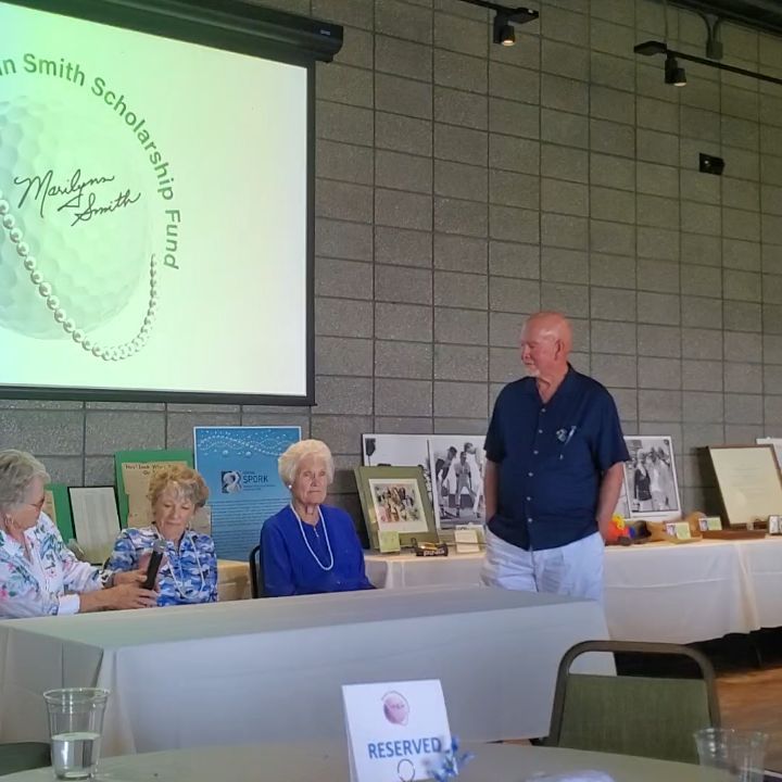 At the afternoon tea for the Marilynn Smith Foundation, Bill Huffman introduces 3 "living legends" Sandy Palmer, Susie Maxwell Bernie and the winningest golfer in the world, (male or female) Kathy Whitworth. This trio could go on a new comedy tour. #lpga #lpgatour #papagogolfcourse #azgolf #golfcontentnetwork #marilynsmith #kathywhitworth